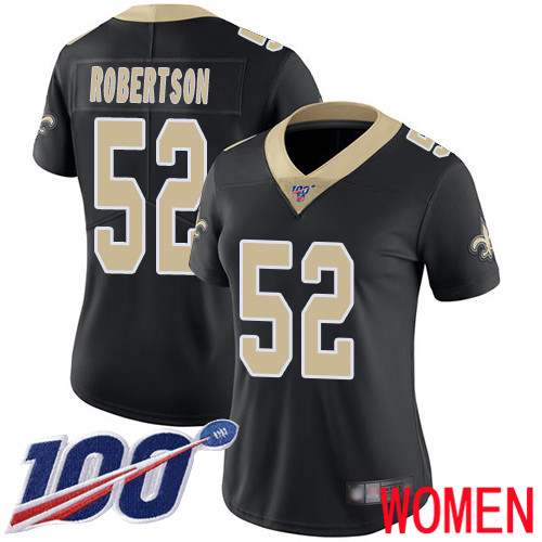 New Orleans Saints Limited Black Women Craig Robertson Home Jersey NFL Football #52 100th Season Vapor Untouchable Jersey